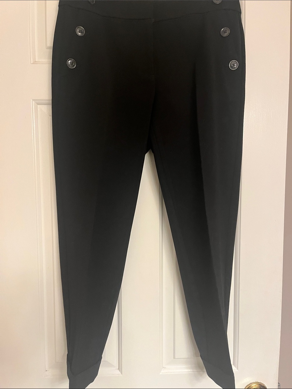 LOFT Black Ankle Sailor Button Pants